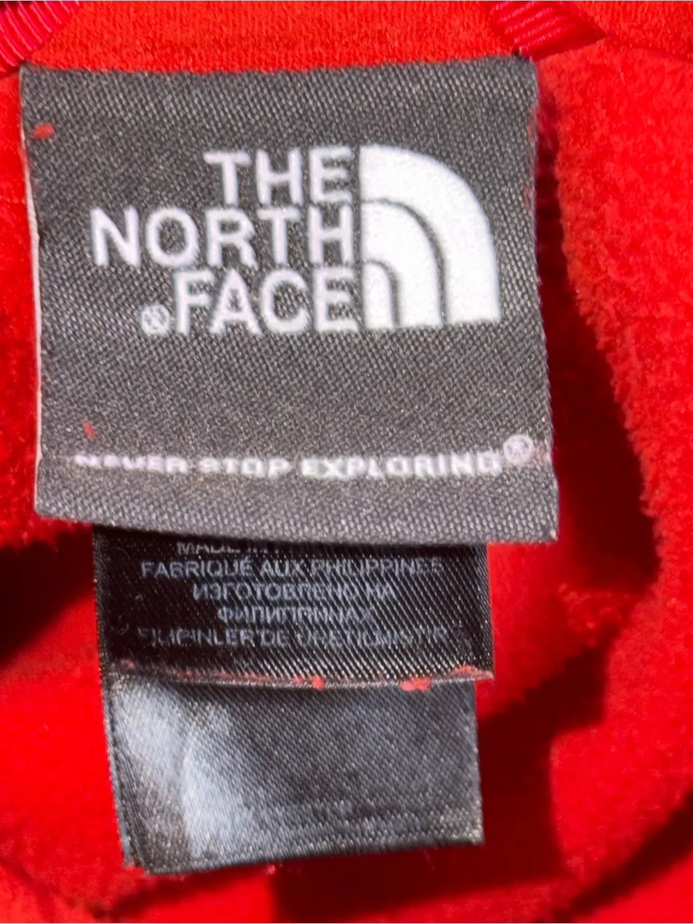 The North Face Men's  Fleece 1/4 Zip Red Lightweight Pullover XL